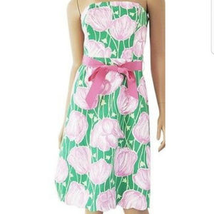 "Towering Tulips" Lilly Strapless Dress, sz 8